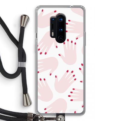 Hands pink: OnePlus 8 Pro Transparant Hoesje met koord