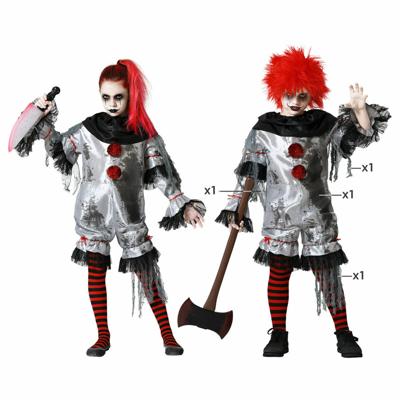 Kostuums voor Kinderen Grijs Clown - Maat: 5-6 Jaar - Maat: 5-6 Jaar