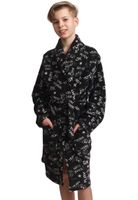 Zwarte kinderbadjas game - fleece Zwarte kinderbadjas game - fleece