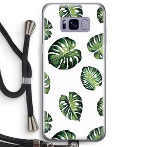 Tropische bladeren: Samsung Galaxy S8 Plus Transparant Hoesje met koord