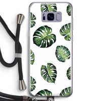 Tropische bladeren: Samsung Galaxy S8 Plus Transparant Hoesje met koord