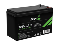 EcoLine - AGM 12V - 9AH VRLA Batterij - 151 x 65 x 95 - Deep Cycle Accu