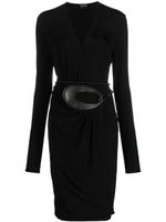 TOM FORD robe ceinturée à col v - Noir - thumbnail