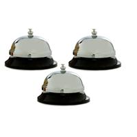 Cepewa ronde receptiebel / baliebel - 3x stuks - zilver - 8,5 cm - metaal