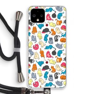 Kleurrijke katten: Pixel 4 Transparant Hoesje met koord