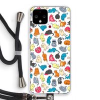 Kleurrijke katten: Pixel 4 Transparant Hoesje met koord