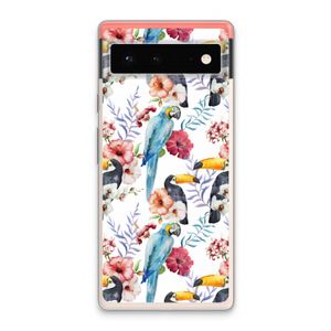 Bloemen tukan: Google Pixel 6 Transparant Hoesje