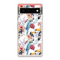 Bloemen tukan: Google Pixel 6 Transparant Hoesje