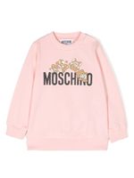 Moschino Kids sweat en coton à logo imprimé - Rose