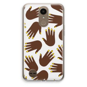 Hands dark: LG K10 (2017) Transparant Hoesje