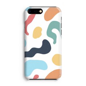 Memphis Shapes Blue: iPhone 8 Plus Volledig Geprint Hoesje