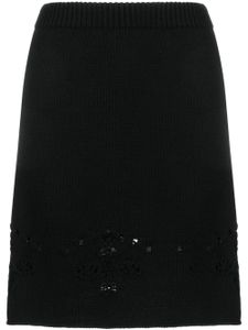 Chloé pointelle-knit wool miniskirt - Noir