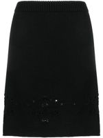 Chloé pointelle-knit wool miniskirt - Noir - thumbnail