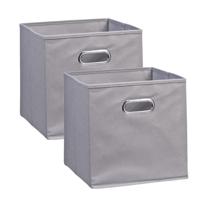 Zeller kastmanden - 5x - Grijs - vierkant - 32 x 32 cm - opbergmand - vakkenkast opbergers
