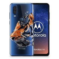 Hoesje maken Motorola One Vision Watercolor Tiger