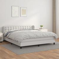 Boxspring met matras kunstleer wit 160x200 cm