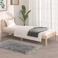 Bedframe massief grenenhout zwart 75x190 cm