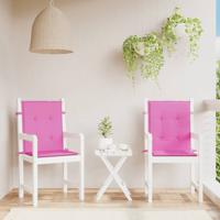 VidaXL Stoelkussens 2 st lage rug stof roze