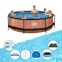 EXIT Zwembad Timber Style - Frame Pool ø300x76cm - Plus toebehoren