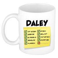 Naam mok Daley - wit - top gozer - keramiek - 300 ml - cadeau collega beker Naam mok Daley - wit - top gozer - keramiek - 300 ml - cadeau collega beker
