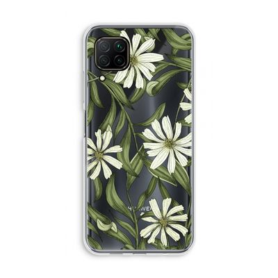 Wit bloemenpatroon: Huawei P40 Lite Transparant Hoesje