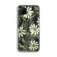 Wit bloemenpatroon: Huawei P40 Lite Transparant Hoesje