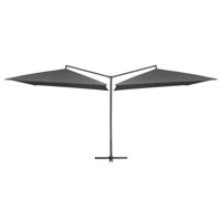 VidaXL Parasol dubbel met stalen paal 250x250 cm antraciet