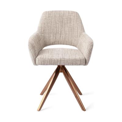 Jesper Home Yanai eetkamerstoel Caramel Grid turn rose
