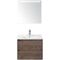 Dante Badmeubelset 60 cm - Tabacco - Keramische Wastafel Wit Enjoy met Sence Spiegel