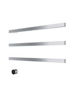 Hotbath &MORE set van 3 rails RAS80 SQUARE 80 cm met separate schakelaar en inbouw element Chroom (RAS80-3CR)