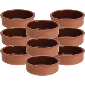 9x Tapas schaaltjes 500 ml terracotta 12 cm