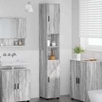Hoge badkamerkast Grijs sonoma 30 x 35 x 192 cm Bewerkt hout