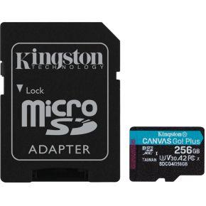 Kingston Technology 256GB microSDXC Canvas Go! Plus Gen4 200MB/s A2 U3 V30 kaart + adapter