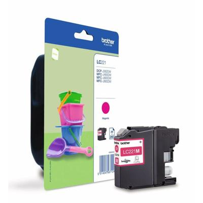 Originele inktcartridge Brother LC-221M Blauw Magenta