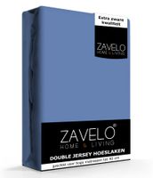 Zavelo Double Jersey Hoeslaken Blauw-1-persoons (90x200 cm)