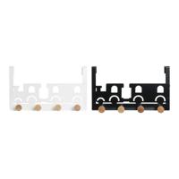 Kapstok voor deur DKD Home Decor 8424001835546 Trein Wit Zwart Metaal Hout MDF 28,5 x 8,5 x 16,5 cm (2 Stuks) - thumbnail