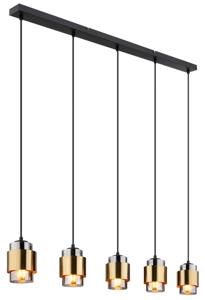 Globo Design hanglamp Milley zwart met goud 15560-5H