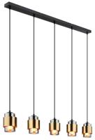 Globo Design hanglamp Milley zwart met goud 15560-5H