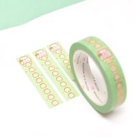 Wonton in a Million Pastel Green Dumpling Vertical Checklist Washi Tape