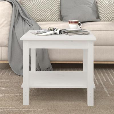 Salontafel 50x50x45 cm massief grenenhout wit