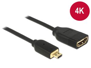 DeLOCK 0.2m, HDMI-A/HDMI Micro-D HDMI kabel 0,2 m HDMI Type D (Micro) HDMI Type A (Standaard) Zwart
