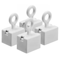 Ophang magneet / magneetjes - 4x - met oogje - wit - 16 x 18 mm
