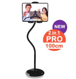 Tablet houder + Telefoonhouder PRO (2 in 1) met voet & 100 cm hals