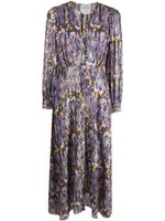 Forte Forte heart-print long-sleeve maxi dress - Bleu