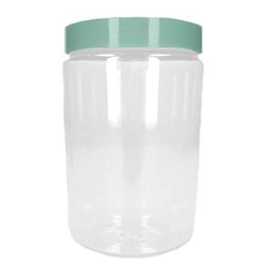 Voorraadpot/bewaarpot - 375 ml - kunststof - mint groen - B7 x H12 cm