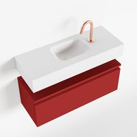 Toiletmeubel Mondiaz Andor | 80 cm | Meubelkleur Fire | Lex vrijhangend wastafel Talc Midden | 1 kraangat