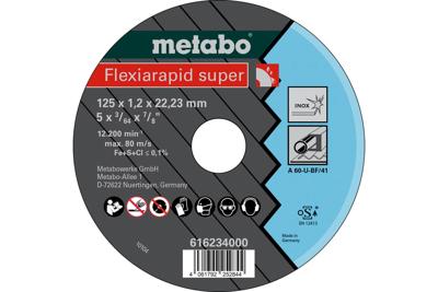 Metabo Accessoires Doorslijpschijf Ø 125x1,2x22,23 Inox, TF41 Flexiarapid Super - 616234000