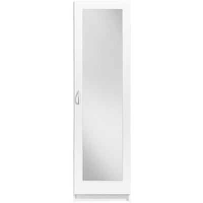 Leen Bakker - Kledingkast Varia 1-deurs Inclusief Spiegel - 175x49x50 Cm - Spaanplaat - Wit