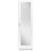Leen Bakker - Kledingkast Varia 1-deurs Inclusief Spiegel - 175x49x50 Cm - Spaanplaat - Wit