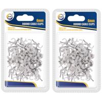 DID Kabelclips/kabelklemmen - met spijker - 108x st - wit - 6 mm - kabelbinders